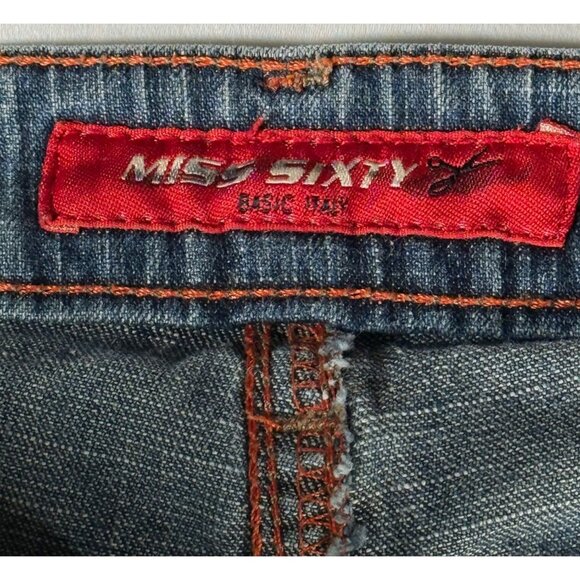 Miss Sixty Jeans Vintage Y2K 
Extra Low Tommy Flare Size 31 Dark Wash - Picture 5 of 16